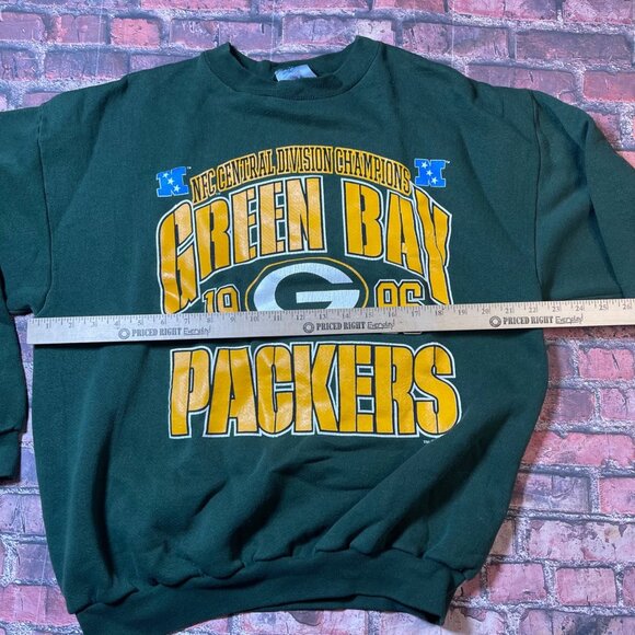 Vintage Logo 7 Green Bay Packers 90s 1996 Champions Crewneck Sweatshirt Large - Picture 6 of 7